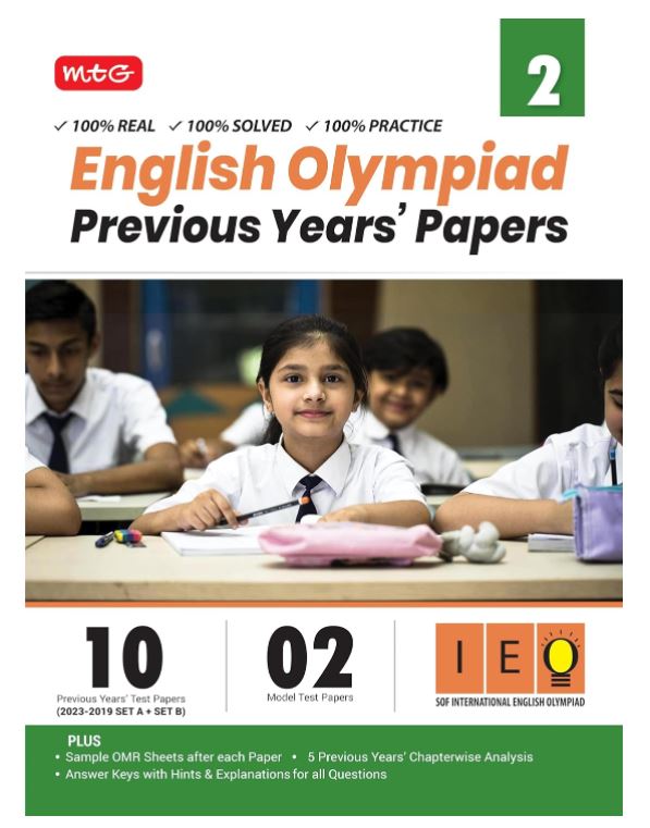 MTG IEO Class-2 Olympiad 10 Previous Years Papers (2023-2019 Set A & B) English with Mock Test Papers - Sample OMR Sheet with Chapterwise Analysis | SOF Olympiad Books For 2024-25 Exam